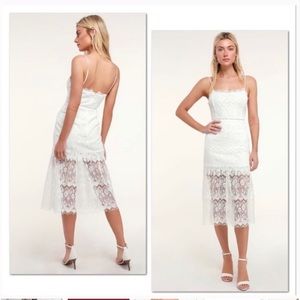 Lulus wagner white lace midi dress
